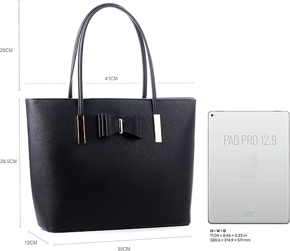 Large Women's Tote Bag with Zip, Laptop Shoulder Bag